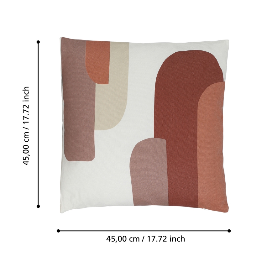 Eglo 420007 - Dekorativna blazina CHEVERY 45x45 cm bela/rdeča