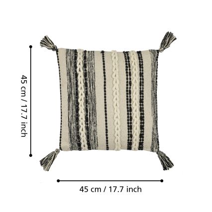 Eglo 420055 - Okrasna blazina CHEVERY 45x45 cm kremna/črna