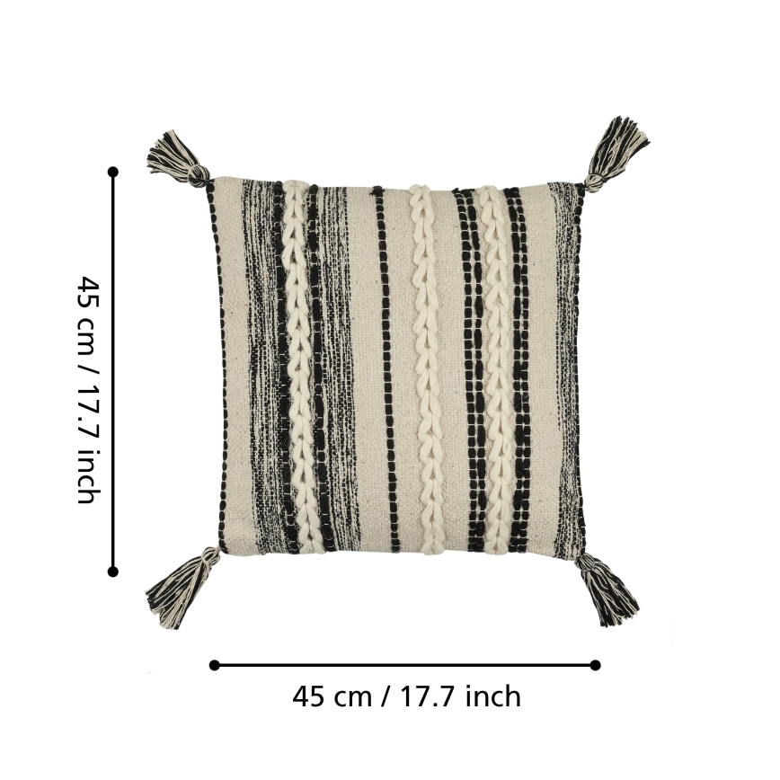 Eglo 420055 - Okrasna blazina CHEVERY 45x45 cm kremna/črna