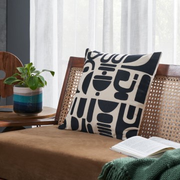 Eglo 420307 - Dekorativna blazina CHEVERY 45x45 cm kremna/črna