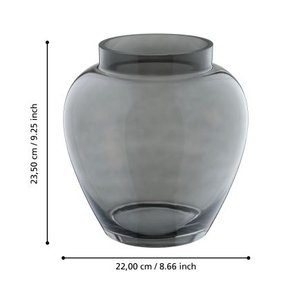 Eglo 421211 - Steklena vaza ASINDRO 23,5x22 cm črna/dimljena