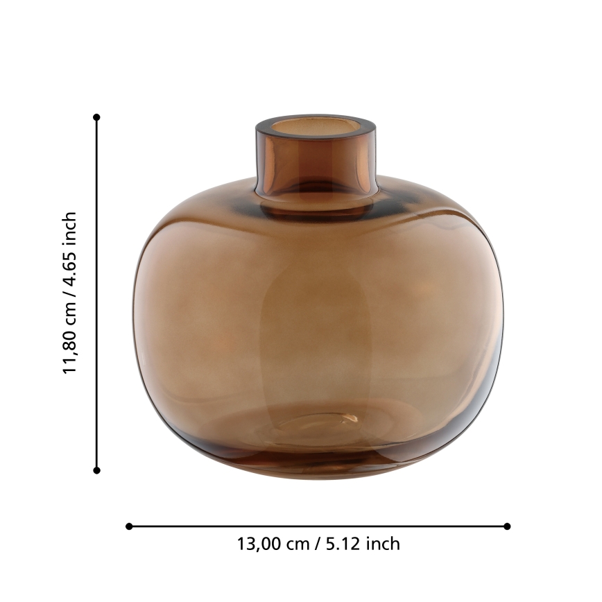 Eglo 421213 - Steklena vaza SIRANANA 11,8x13 cm rjava/dimna
