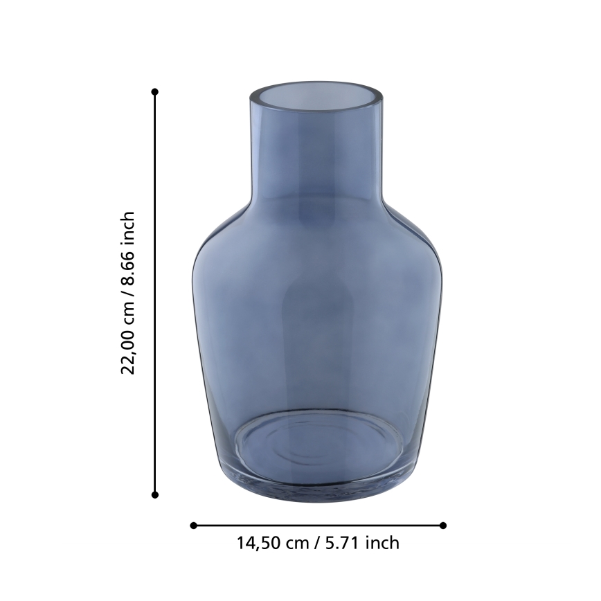 Eglo 421219 - Steklena vaza SIRANANA 22x14,5 cm modra/dimljena