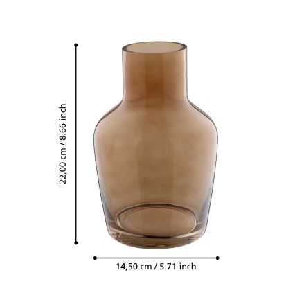 Eglo 421221 - Steklena vaza SIRANANA 22x14,5 cm rjava/dimna