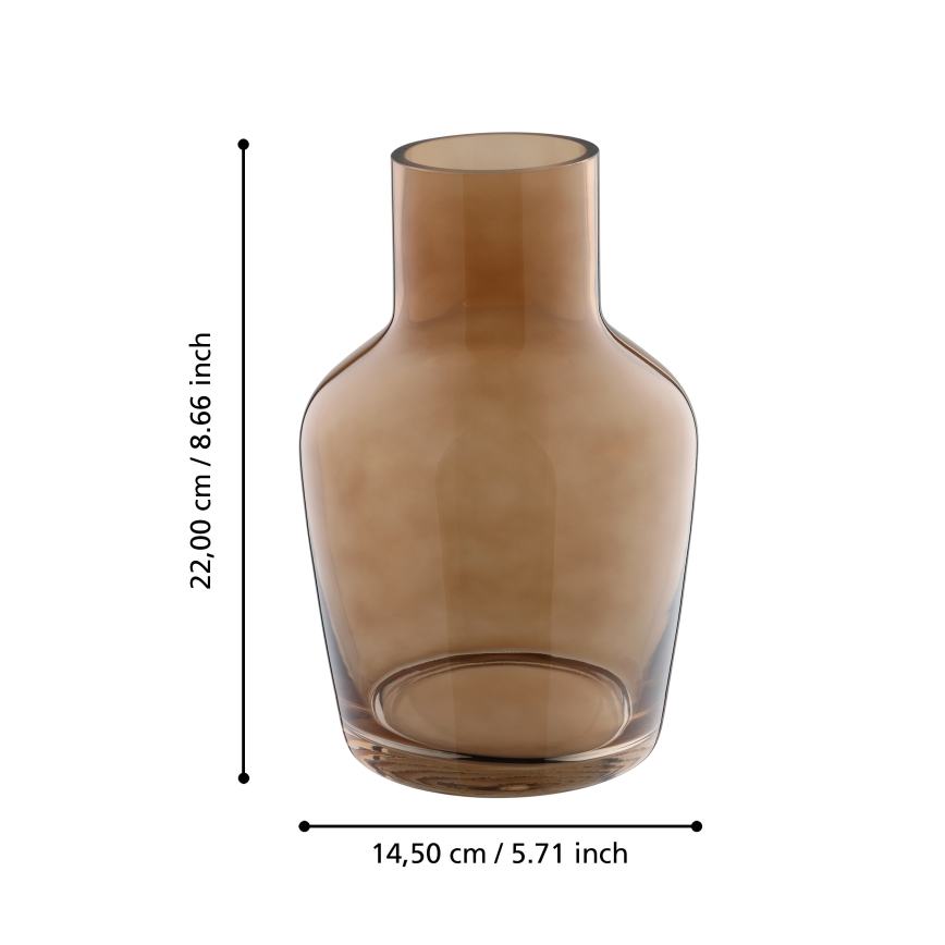 Eglo 421221 - Steklena vaza SIRANANA 22x14,5 cm rjava/dimna