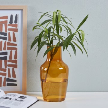 Eglo 421223 - Steklena vaza SIRANANA 25x13,3 cm rumena/dimna