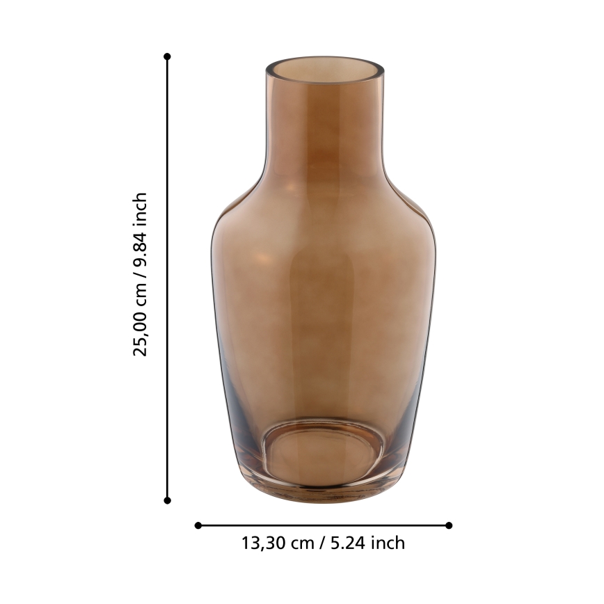 Eglo 421224 - Steklena vaza SIRANANA 25x13,3 cm rjava/dimna