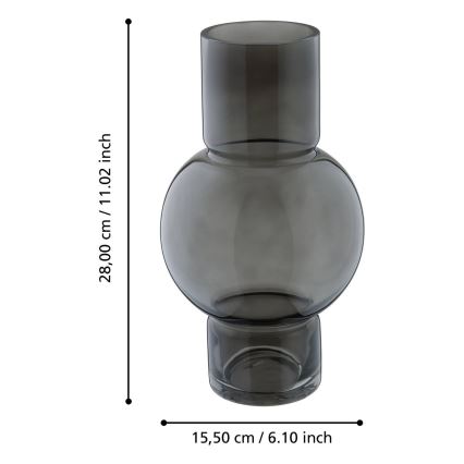 Eglo - Steklena vaza 28x15,5 cm črna