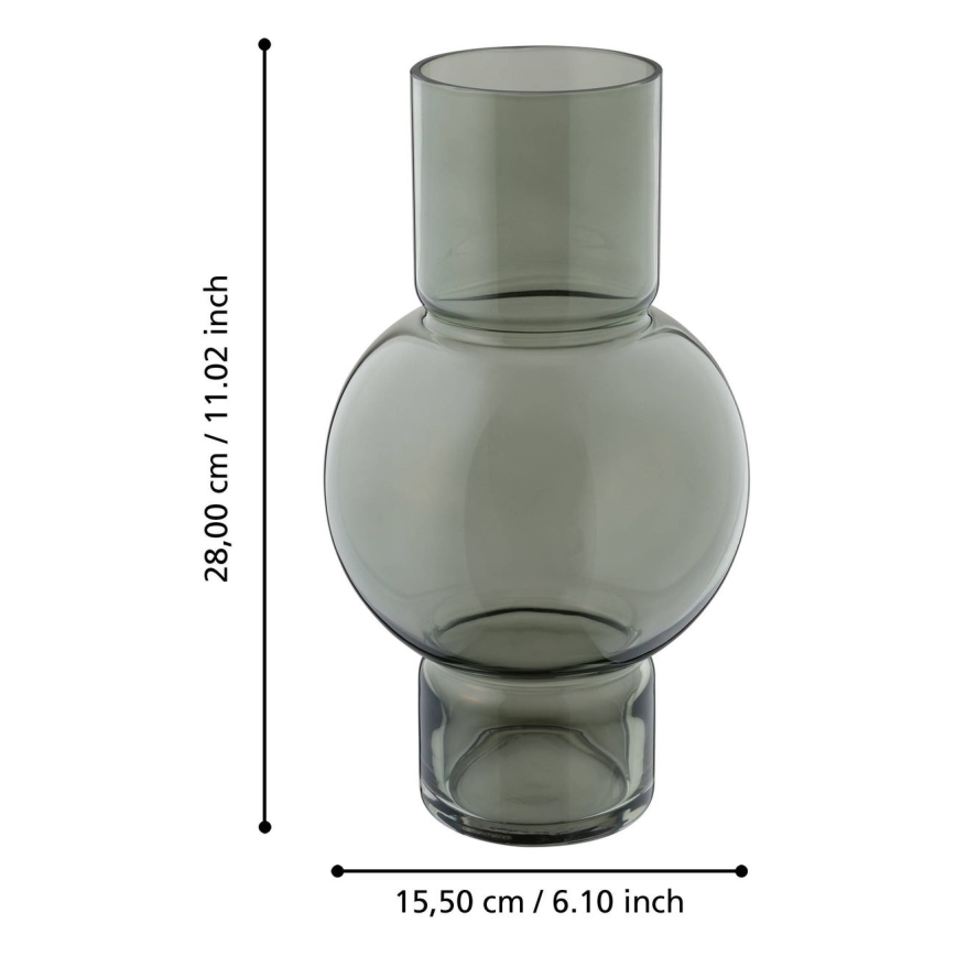 Eglo - Steklena vaza 28x15,5 cm zelena