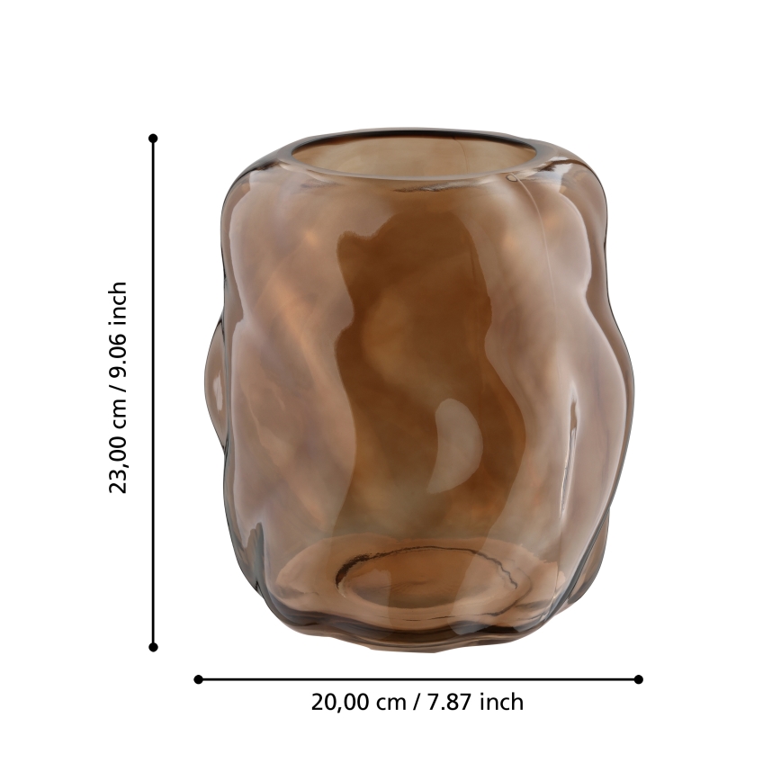 Eglo 421238 - Steklena vaza MAROSAVA 23x20 cm rjava/dimljena