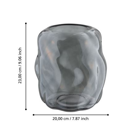 Eglo 421239 - Steklena vaza MAROSAVA 23 x 20 cm črna/dimljena