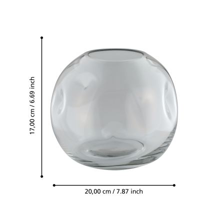 Eglo 421241 - Steklena vaza MAROSAVA 17x20 cm siva/dimna