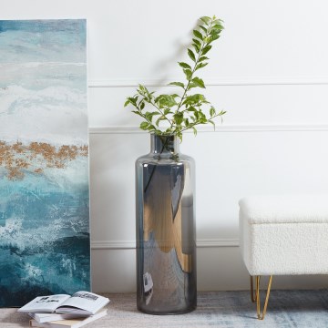 Eglo 421381 - Steklena vaza NABAS 73x25 cm črna/dimljena
