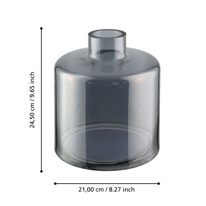 Eglo 421385 - Steklena vaza NABAS 24,5x21 cm črna/dimna