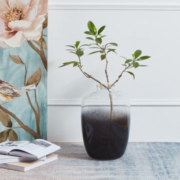 Eglo 421392 - Steklena vaza CULASI 35,5x24,5 cm črna/dimna