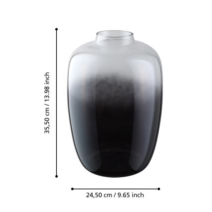 Eglo 421392 - Steklena vaza CULASI 35,5x24,5 cm črna/dimna