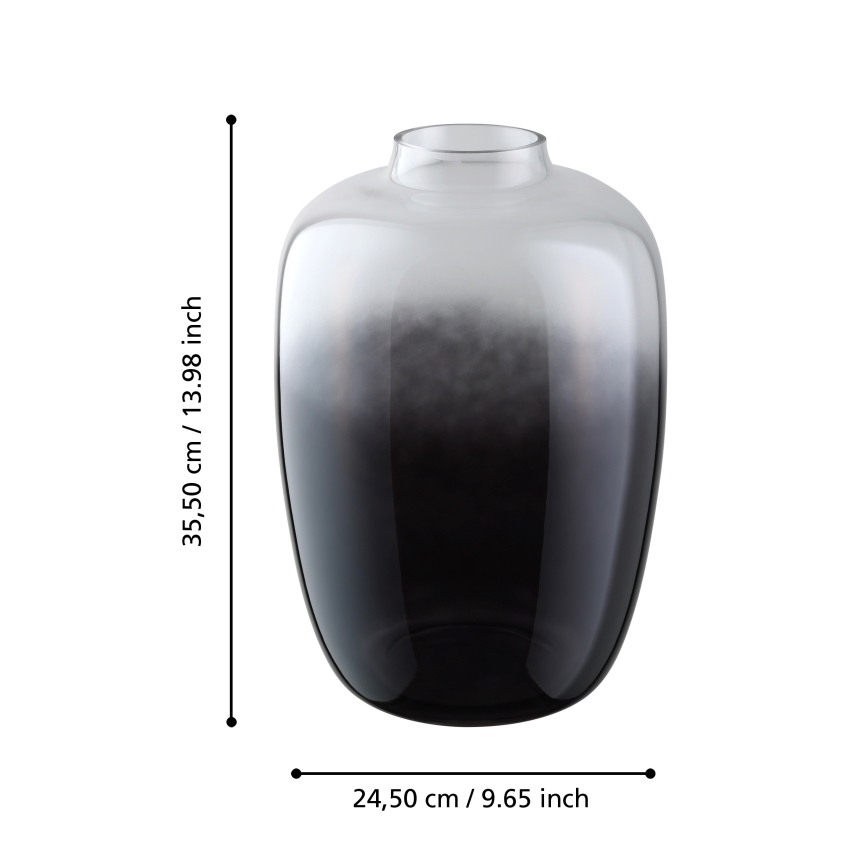 Eglo 421392 - Steklena vaza CULASI 35,5x24,5 cm črna/dimna