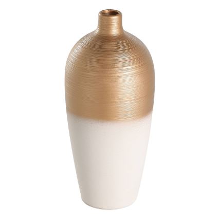 Eglo - Keramična vaza 28x15 cm bela/zlata