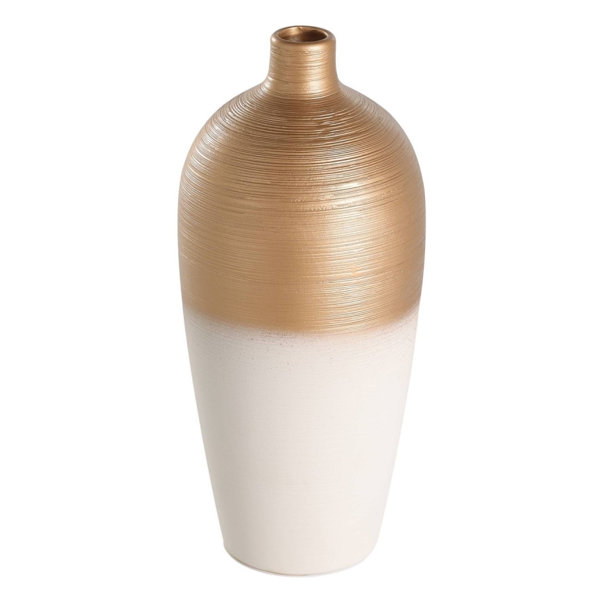 Eglo - Keramična vaza 28x15 cm bela/zlata