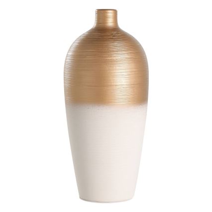 Eglo - Keramična vaza 28x15 cm bela/zlata