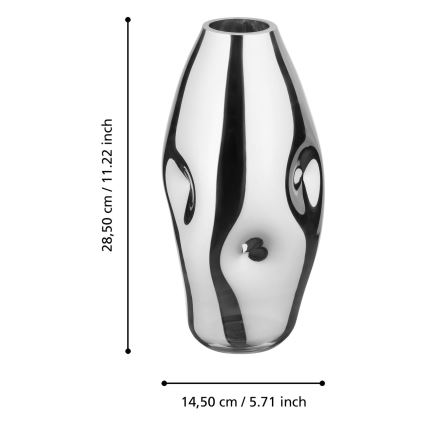 Eglo 421682 - Steklena vaza XIPORAI 28,5 x 14,5 cm, sijajni krom