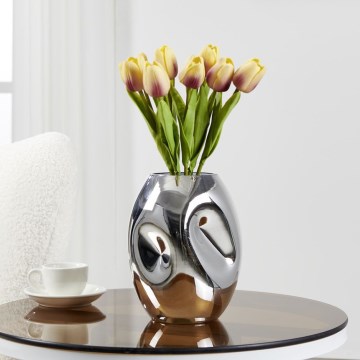 Eglo 421688 - Steklena vaza XIPORAI 19,8x14,5 cm sijajni krom