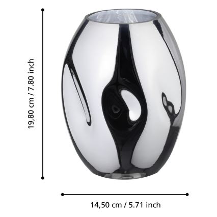 Eglo 421688 - Steklena vaza XIPORAI 19,8x14,5 cm sijajni krom