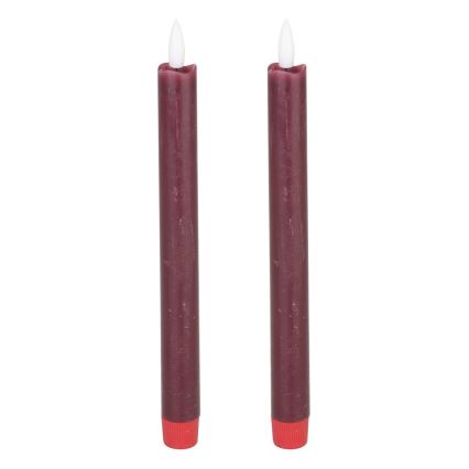Eglo - SET 2x LED Sveča LED/1xAAA 24,5 cm rdeča