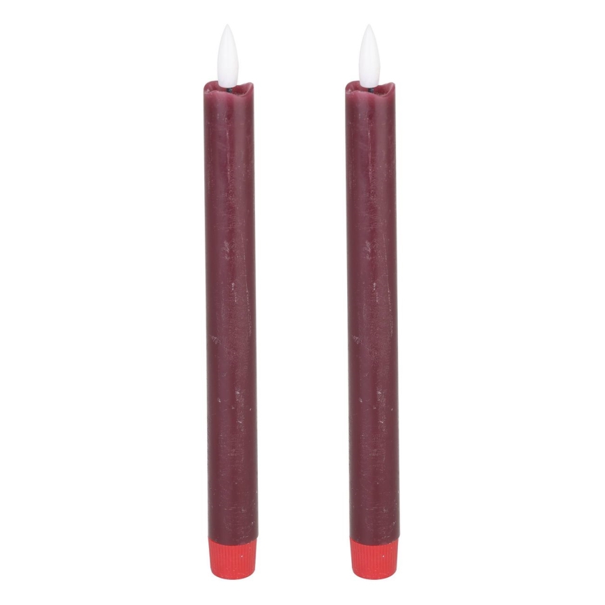 Eglo - SET 2x LED Sveča LED/1xAAA 24,5 cm rdeča