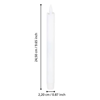 Eglo - SET 2x LED Sveča LED/1xAAA 24,5 cm bela