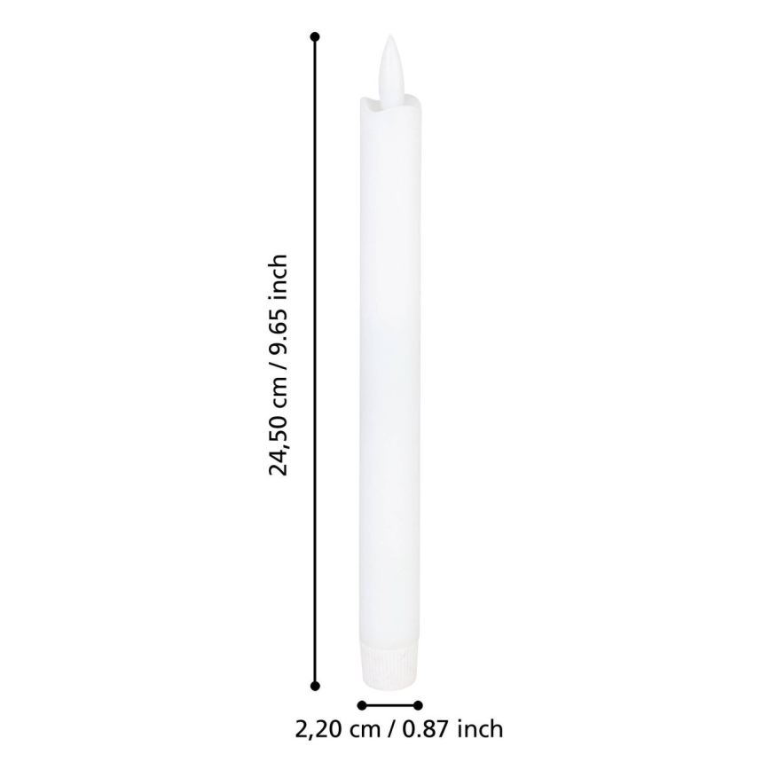 Eglo - SET 2x LED Sveča LED/1xAAA 24,5 cm bela
