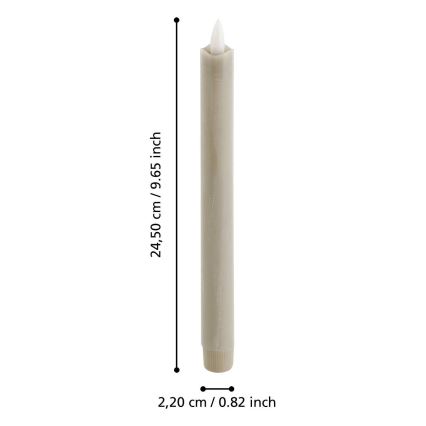 Eglo - SET 2x LED Sveča LED/1xAAA 24,5 cm bež