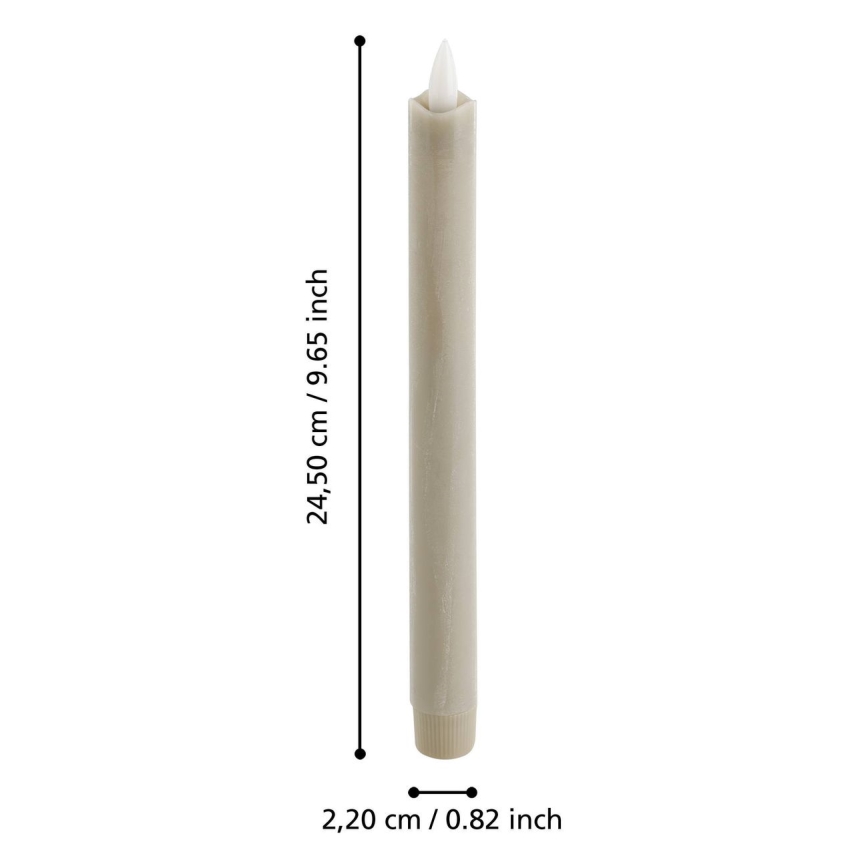 Eglo - SET 2x LED Sveča LED/1xAAA 24,5 cm bež
