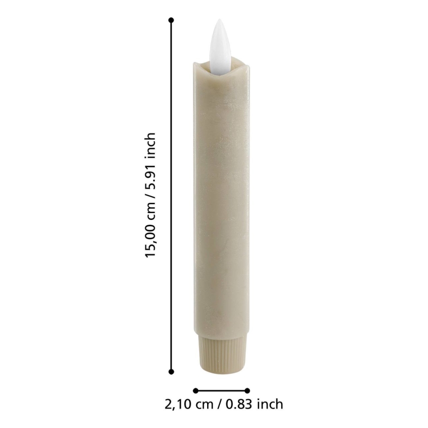 Eglo - SET 2x LED Sveča LED/1xAAA 15 cm bež