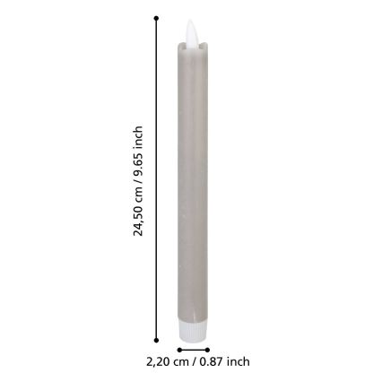 Eglo - SET 2x LED Sveča LED/1xAAA 24,5 cm siva
