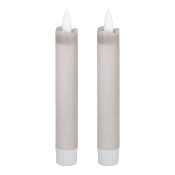 Eglo 422223 - SET 2x LED Sveča ANTANABE LED/1xAAA 15 cm siva