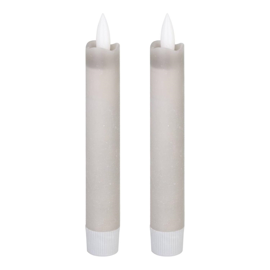 Eglo 422223 - SET 2x LED Sveča ANTANABE LED/1xAAA 15 cm siva