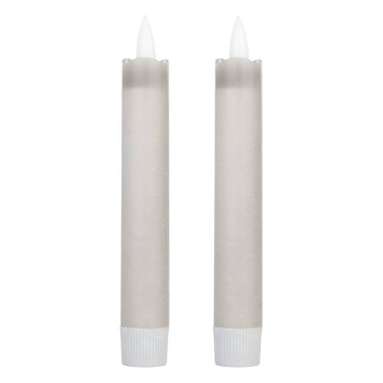 Eglo 422223 - SET 2x LED Sveča ANTANABE LED/1xAAA 15 cm siva