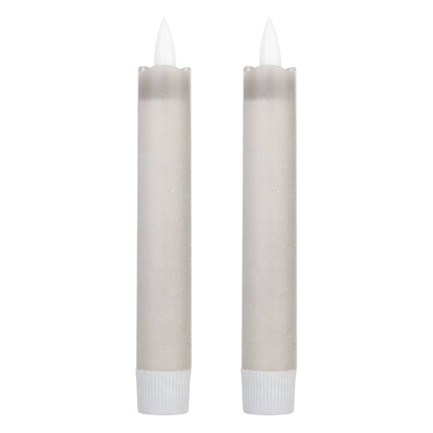 Eglo 422223 - SET 2x LED Sveča ANTANABE LED/1xAAA 15 cm siva