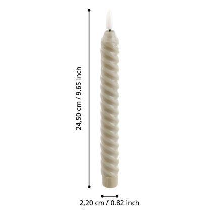 Eglo - SET 2x LED Sveča LED/1xAAA 24,5 cm bež