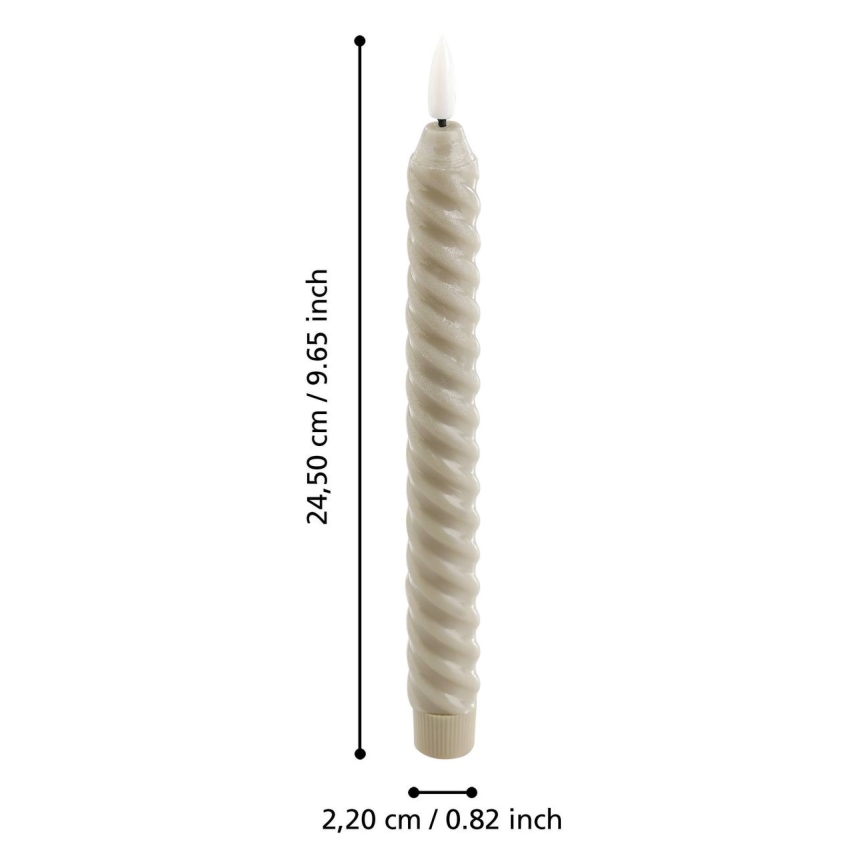 Eglo - SET 2x LED Sveča LED/1xAAA 24,5 cm bež