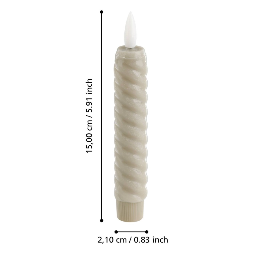 Eglo - SET 2x LED Sveča LED/1xAAA 15 cm bež