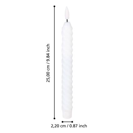 Eglo - SET 2x LED Sveča LED/1xAAA 25 cm bela