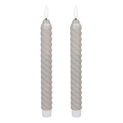 Eglo - SET 2x LED Sveča LED/1xAAA 25 cm siva