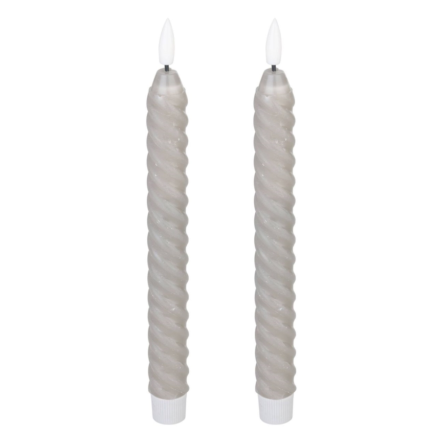 Eglo - SET 2x LED Sveča LED/1xAAA 25 cm siva