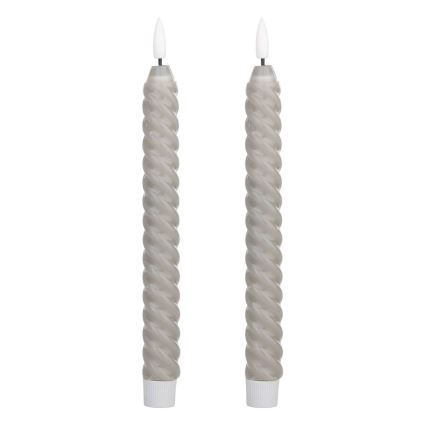 Eglo - SET 2x LED Sveča LED/1xAAA 25 cm siva