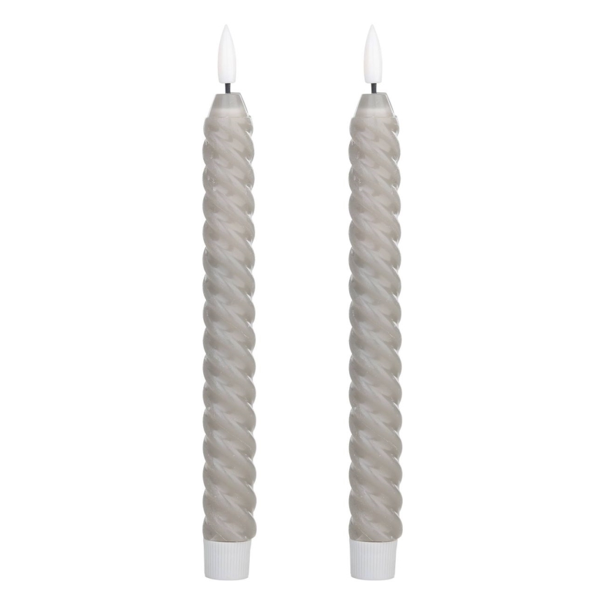 Eglo - SET 2x LED Sveča LED/1xAAA 25 cm siva