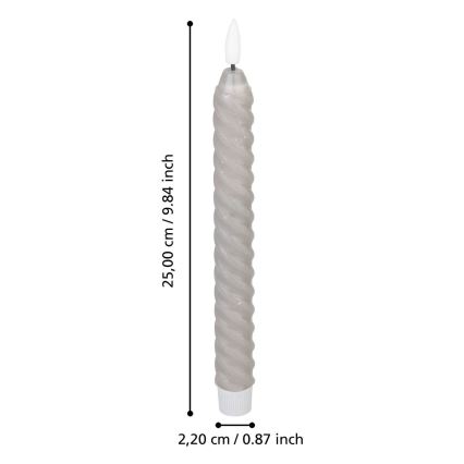 Eglo - SET 2x LED Sveča LED/1xAAA 25 cm siva