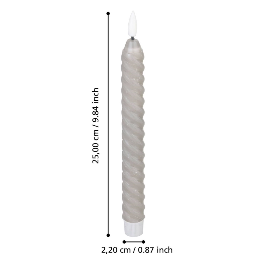 Eglo - SET 2x LED Sveča LED/1xAAA 25 cm siva