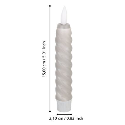 Eglo - SET 2x LED Sveča LED/1xAAA 15 cm siva